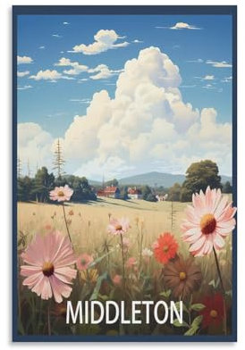 LHJOIUN Middleton Charleston Vintage-Reiseposter, Querformat, 40 x 60 cm, Kunstdruck auf Leinwand, für Wohnzimmer, Schlafzimmer, Heimdekoration, moderne Kunst