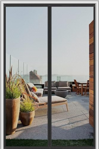 Moustiquaire Porte Magnétique 80x210cm,Moustiquaire Porte Fenetre,Rideau Anti Mouche Fermeture Automatique Noir