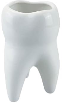 BFLKY Unique Dental Tooth Pen Pencil Pot Fashion Tooth Shape Pencil Pot Desk Ceramic Pen Holder Stationery Storage