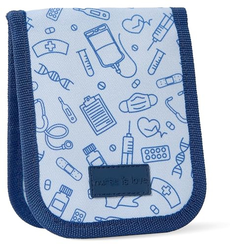 Nurse is Love Taschenorganizer mit Magnet für Pflegeuniformen | Blau Instrumente. Für Stifte, Schere und kleine Utensilien; kompakt, pflegeleicht und mit exklusiven Motiven
