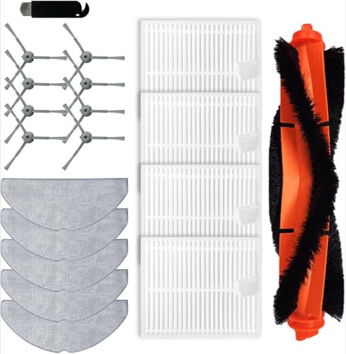 Daaxing Kit accessoires pour aspirateur robot Honiture V8 Pro, 1 brosse principale, 4 filtres, 8 brosses latérales, 5 chiffons