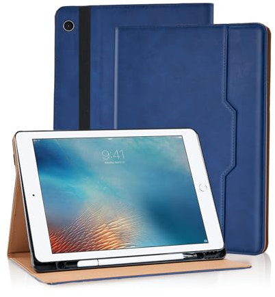 Vkooer Custodia per iPad PRO 9.7 Pollici 2016 Release Cover Protettiva Pelle PU con Multi-angli Slim Fit Folio e Auto Svegliati/Sonno, Supporto Funzione Flip Tasca Case - Blu