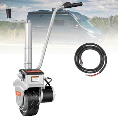 URJWAN Elektrischer Trailer Mover, 550w Trailer Dolly Jack Elektrischer Jockey Wheel Mover Mit 5-7m/Min Geschwindigkeit, Bis Zu 2270kg TragfäHigkeit