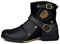 CaiHmnsa Stivali da Moto for Uomo Stivaletti alla Caviglia Stivali alla Moda in Pelle con Cerniera Scarpe Casual Stivali da Moto Impermeabili Stivali Western Taglie Forti(Black,EU44)