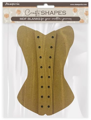 Stamperia - Crafty Shapes for Scrapbooks, Albums, Cards, and Bullet Journals, Decorate with Papers and Paint, Perfect for Hobbies, Crafts, and Gifting (Old Lace - Corset) (3pcs)