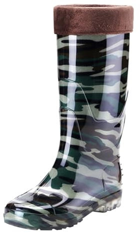 SRTUMEY Stivali di gomma da donna alti al ginocchio impermeabili alti Wellington stivali da pioggia impermeabili stivali da giardino stivali da lavoro all'aperto stivali antiscivolo, AG., 40 2/3 EU
