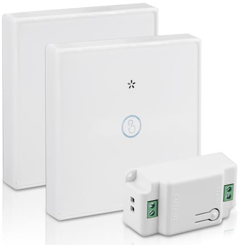 Funkschalter Licht 10A, Funk Lichtschalter Set 220V mit 2 Funk-Sender-Sicherheitsschalter und 1 Controller Lichtschalter Funk Schalter Funklichtschalter Bis 50m Reichweite