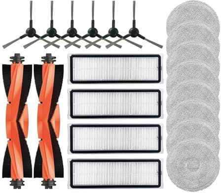 Nilnyvda Compatible con Xiaomi Robot Vacuum S20+ S20+ Plus B108GL S10+ S10+ Plus B105 Piezas Rodillo Principal Cepillo Lateral Filtro Hepa Accesorios de paño de fregona(Gold)