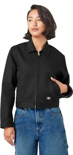 Dickies Ungefütterte Cropped-Eisenhower-Jacke für Damen, Schwarz, M