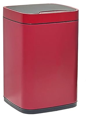 CJHFR472SG Kitchen Waste Bin 9l/12l sensor waste bin household large waste basket living room kitchen bedroom intelligent stainless steel waste bin with lid Garbage can(Red,9l)