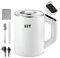 Bouilloire de Voyage Portable 1.5L, Acier Inoxydable 304 Bouilloire Electrique, 600W Réglable Sélection de la Température de 45-100°C, Fonction de Maintien au Chaud, Protection Anti-ébullition