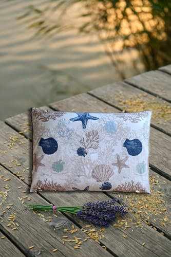 Natura - Kräuterkissen 50x34 cm mit Dinkelspelz & 10 Kräutern für ruhigen Schlaf | Bio-Baumwolle | Seemann | Geschenkidee