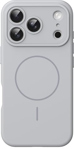 JETech Magnetische Silikon Hülle für iPhone 17 Pro Max 6,9 Zoll, Kompatibel mit MagSafe, Seidenweich Berührung, Stoßdämpfend Handyhülle mit Kameraschutz (Grau)