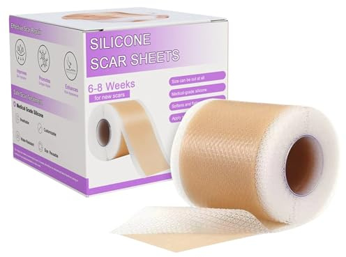 Cerotto Silicone Cicatrici 4 x 150 Cm Silicones Scar Sheets Riutilizzabile Fogli Per Nastro In Cicatricis Gel Silicone- Traspirante Per Cicatricis- Da Taglio Cesareo e Ustioni Cheloidi