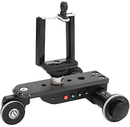AMONIDA Caméra Vidéo Dolly Pro Vitesse Réglable pour la Prise de Vue en accéléré et en Contre-plongée pour Les Amateurs de Caméra