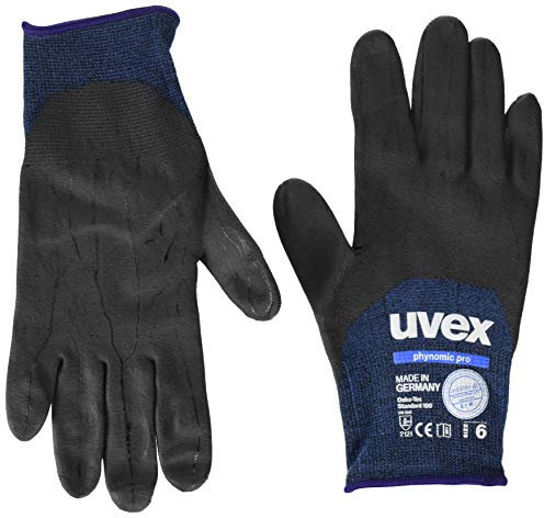 Uvex 60062 Phynomic Pro Gloves, Size 6, Blue/Black