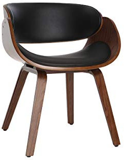 Miliboo Design-Stuhl Schwarz und Dunkles Holz Nussbaum Bent