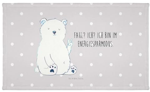 Mr. & Mrs. Panda Gäste Handtuch Eisbär Faul - Geschenk, Gästetuch, Reisehandtuch, Teddybär, Sport Handtuch, Büro, Nordpol, Kinder Handtuch, Frottier,