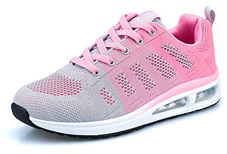 MINBEI Scarpe da Ginnastica da Donna Scarpe da Corsa Scarpe Sportive Tennis Lavoro da Donna Sneakers Running Sports da Signora Leggero Traspirante Rosa Taglia 36 EU
