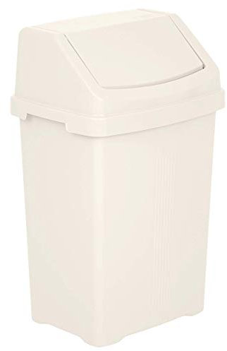 funky gadgets Wham Plastic Swing Bin Waste Recycle Recycling Dustbins Kitchen,Bathroom Rubbish Trash Refused Bins (Soft Cream, 50L Swing Bin)