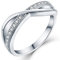 YL Damen Ring 925 Sterling Silber 5A Zirkonia X Unendlichkeit Kreuz Ring(Größe 58）