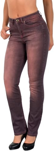 ESRA Straight Fit Jeans Damen High Wasit Damen Jeans Stretch Übergröße G800 | Atmungsakktives Material , einzigartige Coloured Jeans , Aus hochwertigen und langlebigen Materialien