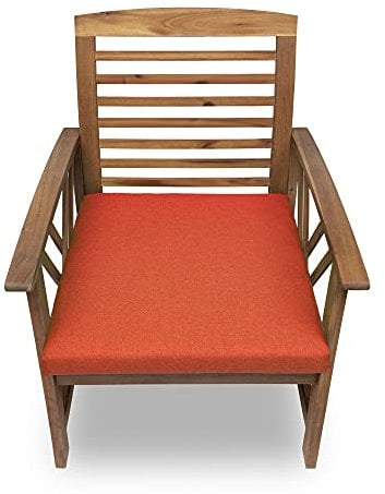 chilly pilley Stuhlkissen Gartenkissen Gartenstühle Stuhlauflage Stuhlpolster Sitzkissen Abnembar Bezug Mit Reißverschluss Auflage Set Garten Kissen (50x50x5, Orange)