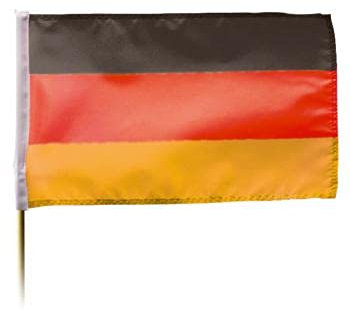 Deutschland Flagge mit Holzstab - Deutschlandfahne für EM24 - Fanartikel für Fußball Fans - Ideal für Europameisterschaft 2024