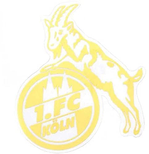 1. FC Köln Aufkleber Hennes Gold 8 cm, Autoaufkleber, Sticker - Plus Lesezeichen I Love Köln