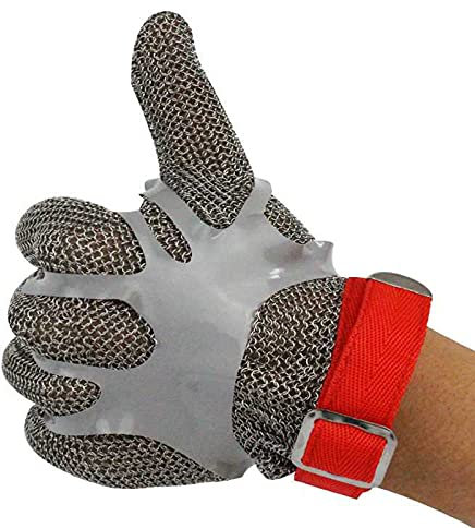 Guanti Antitaglio WXYZ Guanti Resistenti a Taglio ad Anello in Acciaio 316L, Guanti da Cucina for la Sicurezza della Cucinare, Comodi e Antiscivolo (Color : 6pcs/XL)