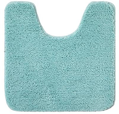 MIULEE Badematte WC Vorleger Badteppich Fußmatte Flur 1 Stück U Förmige Deko Matte Badteppiche Dekoration rutschfest Saugfähig für Wohnzimmer Badezimmer Toilett WC 45x45 cm Himmelblau