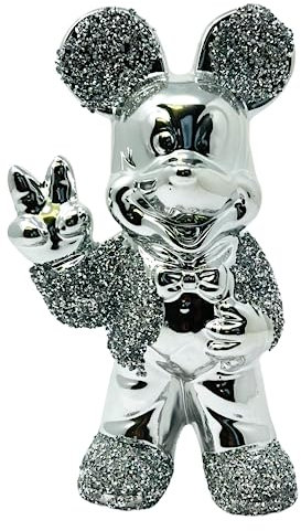 Crystal Crown® Figurine Mickey Mouse en forme d'étagère en forme de diamant écrasé - 25 cm - Décoration en céramique