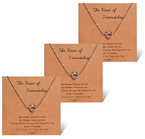 YELUWA 3 Pz Migliore Amico Collane Di Amicizia Per Sempre Nodo Infinito Collane Amicizia Gioielli Distanza Corrispondente Damigella D'onore Donne Ragazza Sorelle Matrimonio Damigella D'onore Proposta