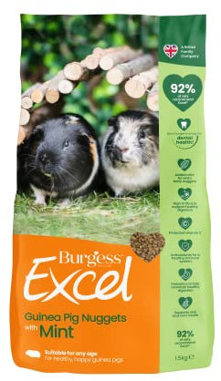 Burgess Excel Guinea Pig Nuggets with Mint, 1.5 kg,Green
