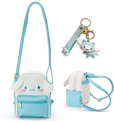 Mini-Rucksack für Mädchen, Anime, Kawaii, mit Schlüsselanhänger, Anime-Cosplay-Rucksack, niedliche Puppe, Handtasche, Schultertasche, bule, Reiserucksäcke