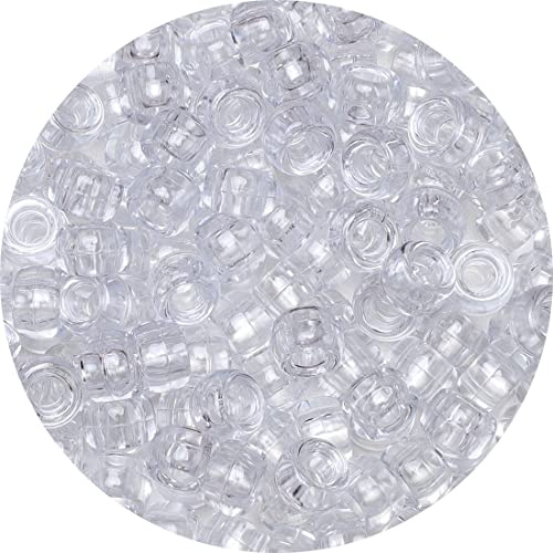 Eppingwin Beads and Bead assortments (1000 Pony Beads-Clear Transparent) Medium Pack