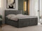 MKS MEBLE Boxspringbett 200x200 mit Bettkästen, Bett 200x200 mit Matratze und Topper, Polsterbett 200x200 mit Bettkasten und Matratze - PERA - Dunkelgrau Velvet - H4