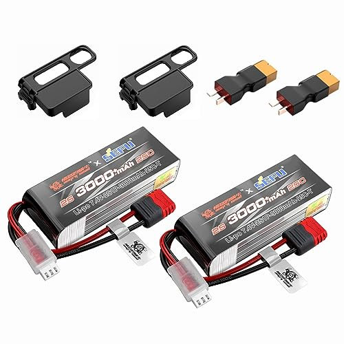 2PCS 2S 7.4V 25C 3000mah Battery with T-plug for MJX H16E H16P H16PL H16BM H16DR H16GT 14301 JC16EP M161 RC Car Upgrade Battery