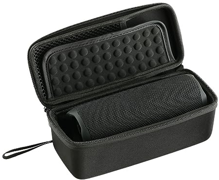 AMZLORD Hülle for J-BL Flip 6 Wireless Bluetooth Lautsprecher, Tragbarer Lautsprecher, schützende Tragetasche, wasserdichte Tasche Harte EVA-Aufbewahrungstasche mit Griff (Schwarz)