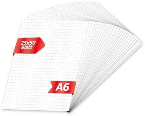 Primus Print Notizblöcke - 25er Set - A6 kariert - 80g Papier - Schreibblock, im Set erhältlich (25, kariert)