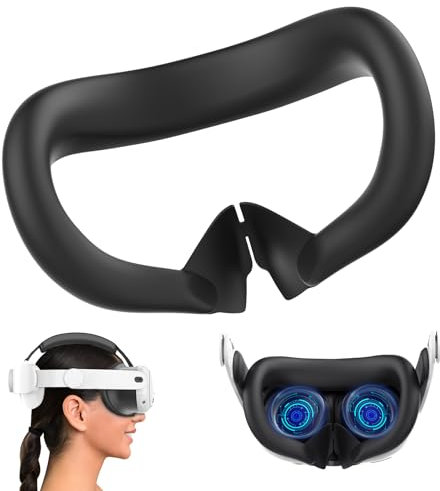 Maschera per occhi in silicone VR per Meta Quest 3 silicone, resistente al sudore e alla luce, accessorio VR in silicone, resistente al sudore, comoda per Meta Quest 3 accessori custodia in silicone