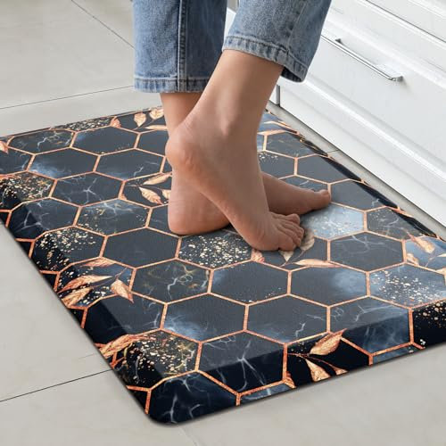 Summout Gepolsterte Anti-Ermüdungsmatten für Küchenboden, extra dicker Memory-Schaum, Küchenteppiche, wasserdicht, extra breite, ergonomische Stehschreibtischmatte, bequeme Bodenmatten,