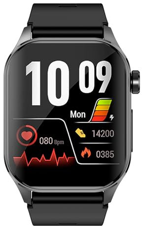 Knauermann PRO 3 (2024) Schwarz - Gesundheitsuhr Smartwatch mit Telefoniefunktion - EKG + HRV und SOS Funktion - AMOLED Display- BT Bluetooth - Schlafapnoe - Blutdruck - Edition 1, 14-24