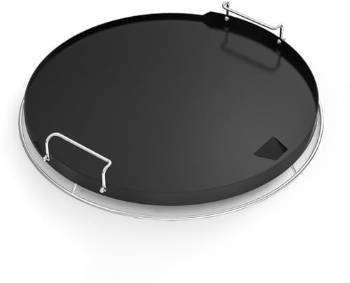 DOBADN Nonstick Ceramic Coating Griddle Insert for Kamado Joe Classic, Large Big Green Egg and Other Similar Size Ceramic Grill, Flat Top Griddle Plancha with Detachable Handle, 46.3×46.3×2.5 cm