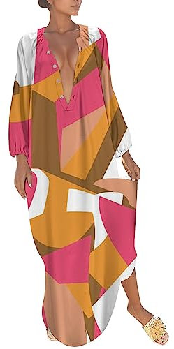 Générique Robe Femme Enceinte - Robe Mi-Longue BoutonnéE à Imprimé Floral Et Col en V DéContracté pour Femme Robe De Plage Longue