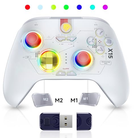 EasySMX Wireless PC Controller Bluetooth Game Controller X15 Gamepad, Hall Joysticks&Triggers No Drift, PC, Switch and Steam, ios