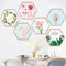 Flower Love Wall Decals Garden Flower Hexagonal Trapezoid Wall Stickers Bedroom Living Room TV Wall Art Decor