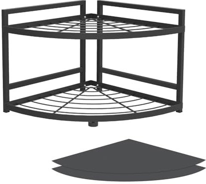 HUIJIN [H30/W40CM] 2 Schichten 90° Ecke Küchenregal Ecke Regal Topf Regal, Badezimmer Counter Organizer Schrank Ecke Aufbewahrungsregal Gewürzregal Unter Waschbecken Organisieren