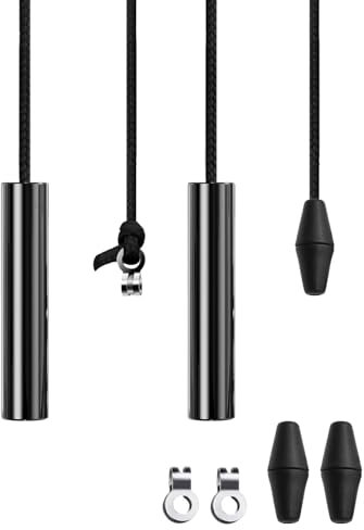 BrightArk Bathroom Light Pull Cord 6 X 1.2CM Pull Cord Handle 150CM Black Light Pull Cord String Metal Cylindrical Pull Cord Light Switch For Bathroom Ceiling Light Toilet Light Fan Switch (2 Pcs)