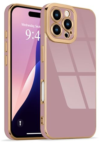 Lafunda for iPhone 16 Pro Max Case Luxury Bling Plating, Purple | Full Camera Protection Soft TPU Bumper, for Women Gilrs Simple Slim Anti-Scratch Shockproof Protective Cover